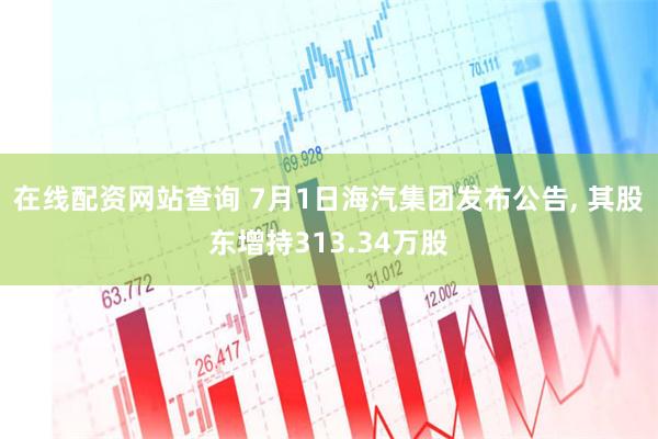 在线配资网站查询 7月1日海汽集团发布公告, 其股东增持313.34万股