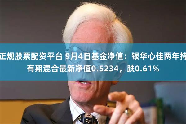 正规股票配资平台 9月4日基金净值：银华心佳两年持有期混