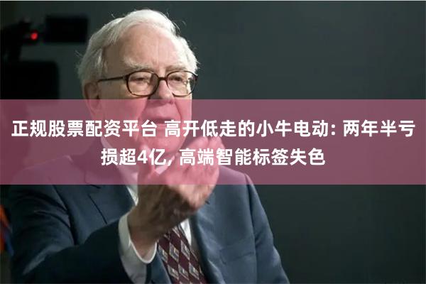 正规股票配资平台 高开低走的小牛电动: 两年半亏损超4亿, 高端智能标签失色